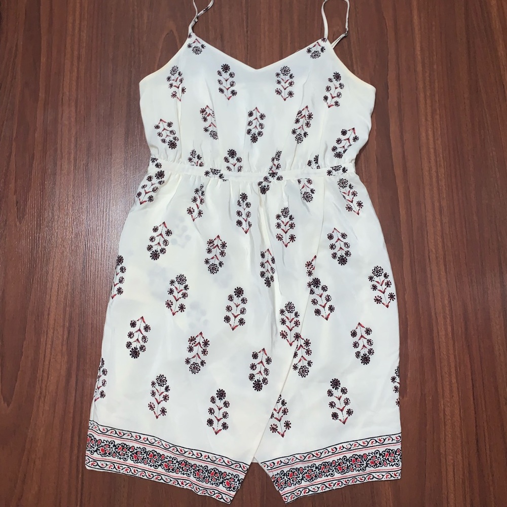 Madewell women’s silk strap white  floral dress size 6
